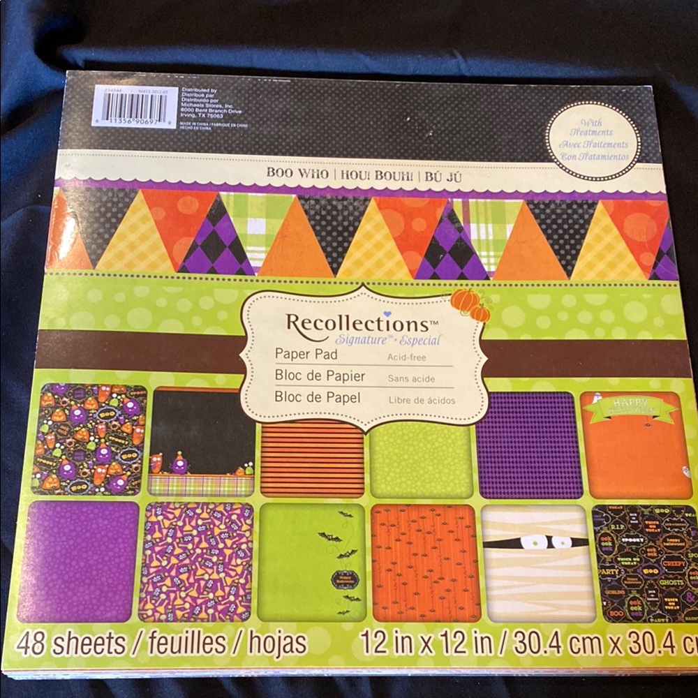 48 pages of scrapbooking paper for Halloween